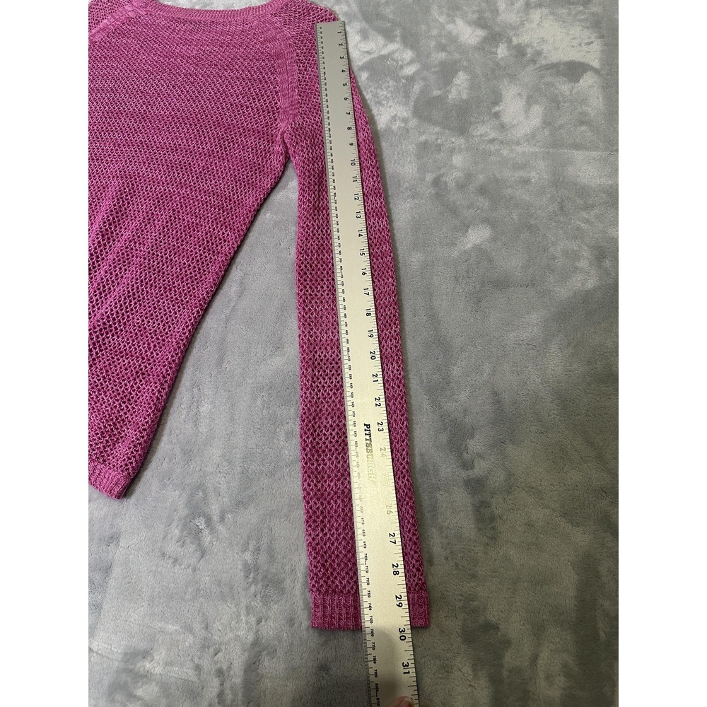 ANA Sweater Womens Large Pink Open Weave Pullover Mesh Knit Top - Picture 10 of 13
